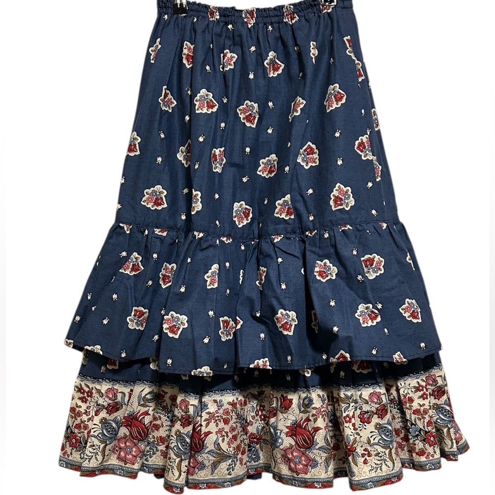 Vintage Peasant Skirt 70/80’s French Provencales Prairie Skirt Made in France
